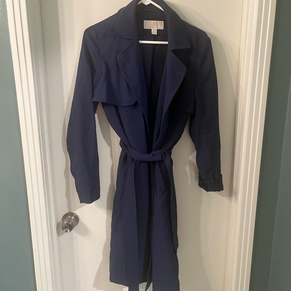 Michael Kor's Royal Blue Tie Waist Light Trench Jacket- size medium